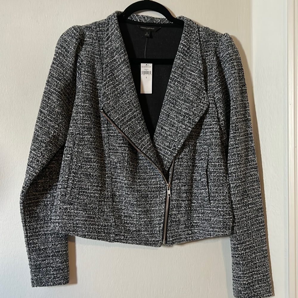 Banana Republic Factory Zip Front tweed Jacket